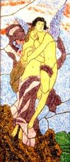 Eros i Psyche mozaika ze szkła